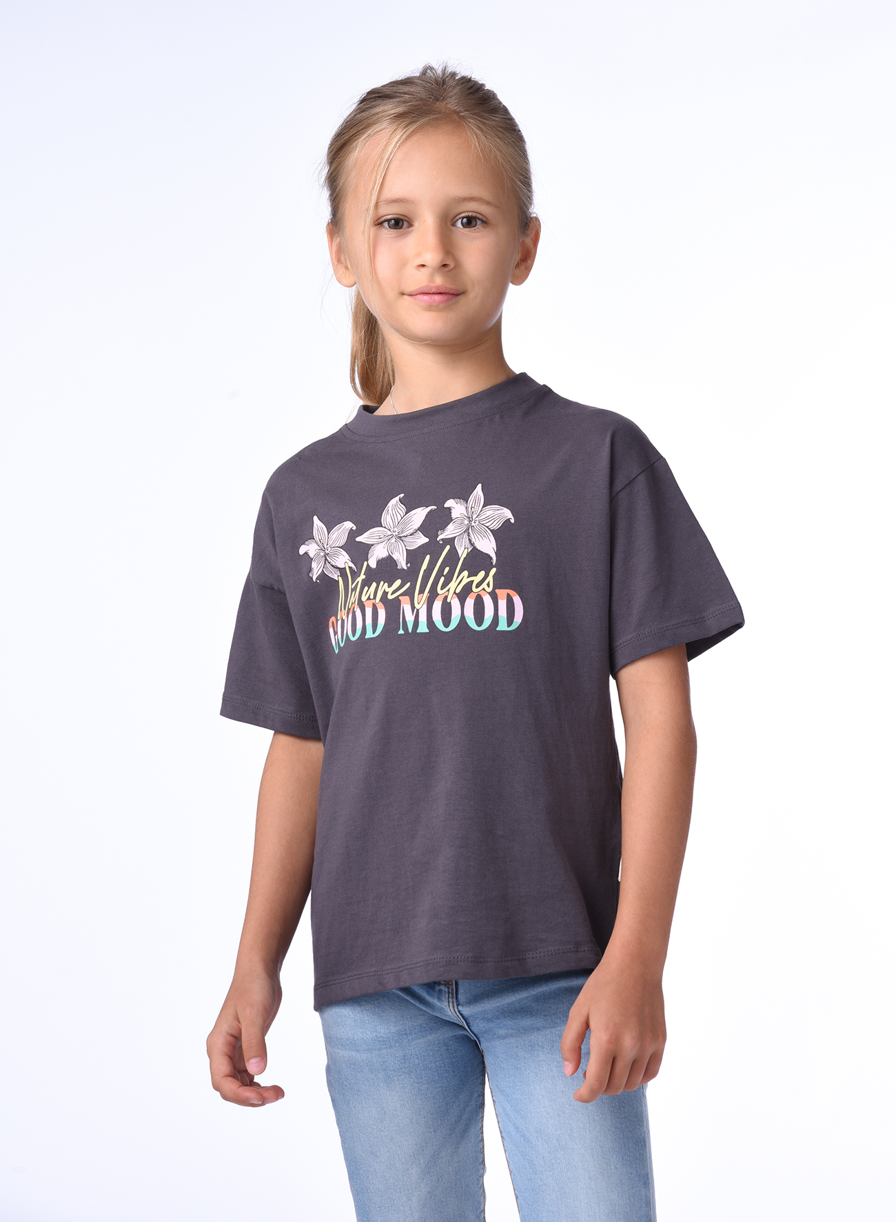 Victor and jane Girls' T-shirt - Grey