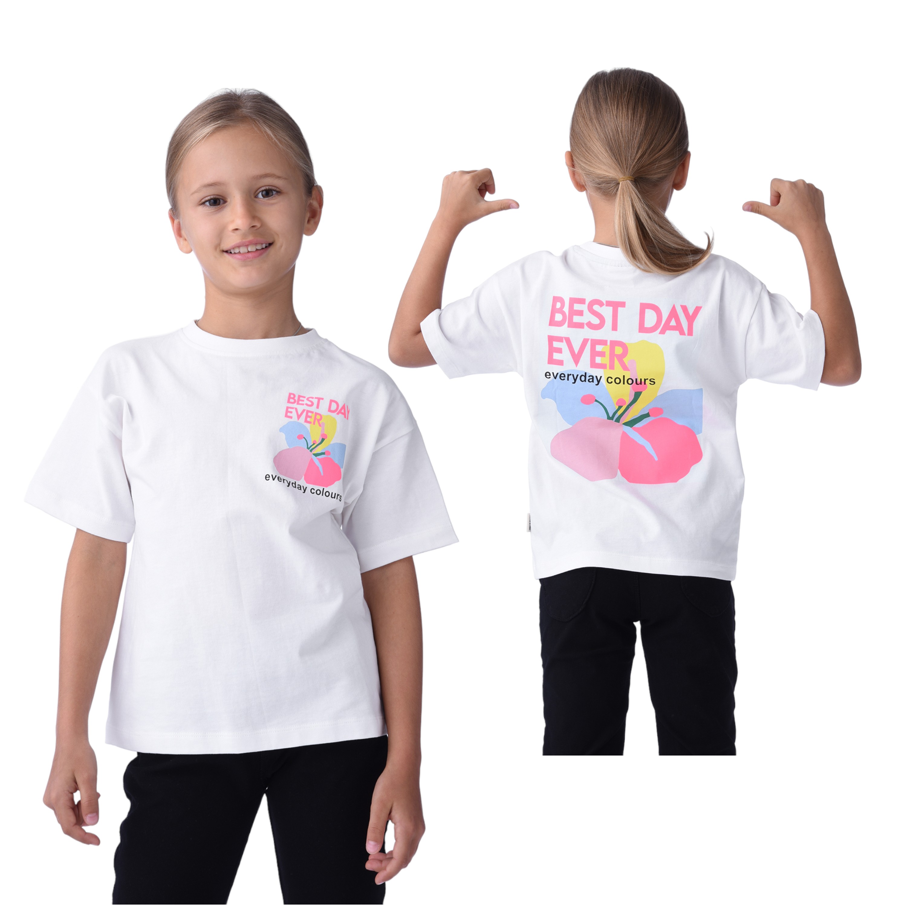Victor and jane Girls Oversized T-shirt - Offwhite