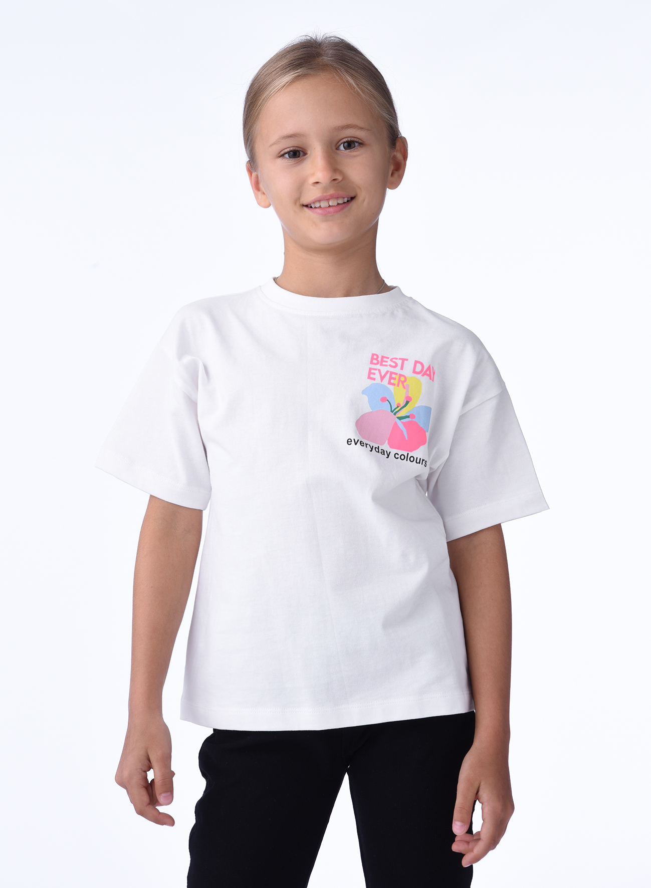 Victor and jane Girls Oversized T-shirt - Offwhite