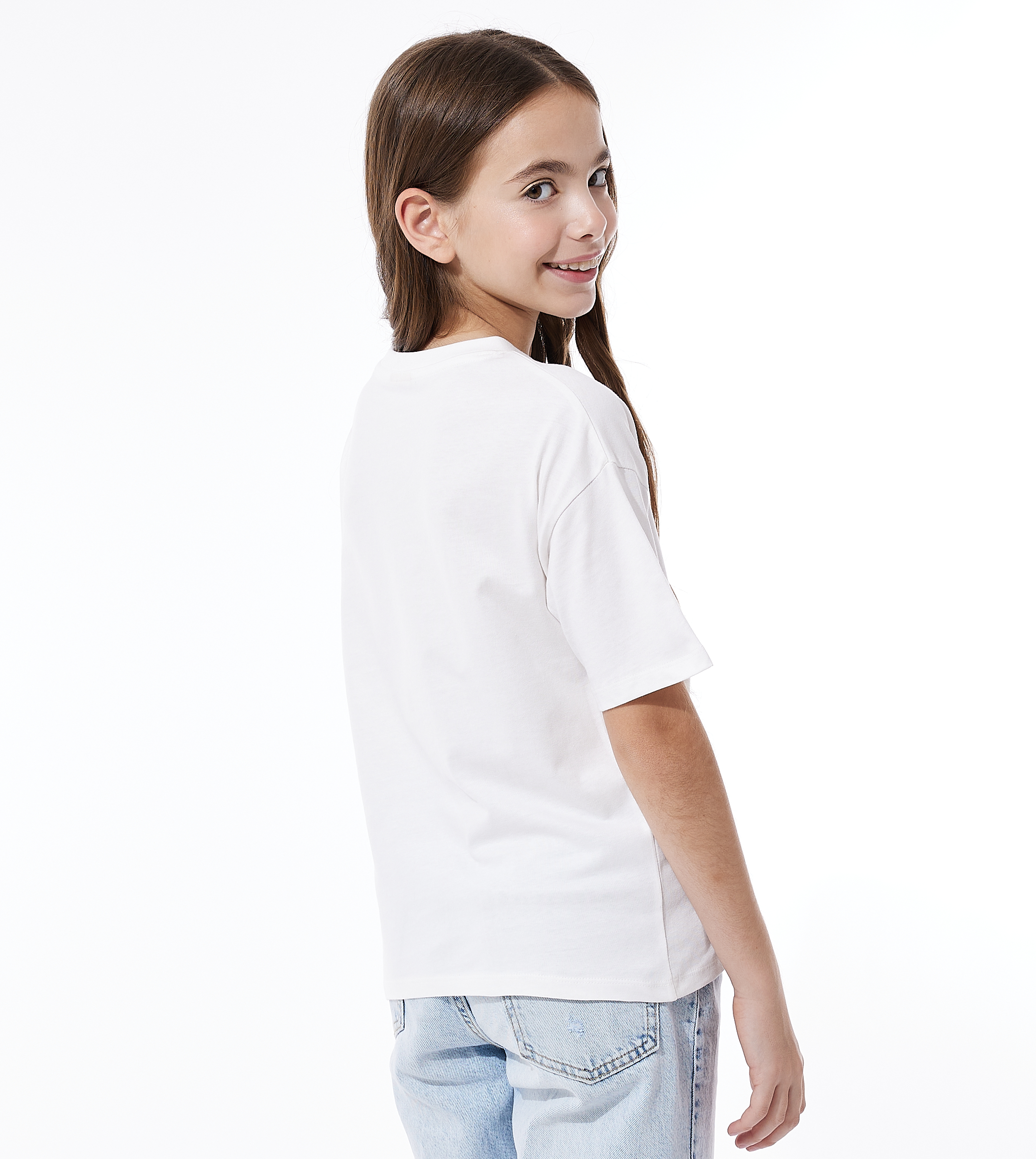 Victor and jane Girls Oversized T-shirt - Offwhite