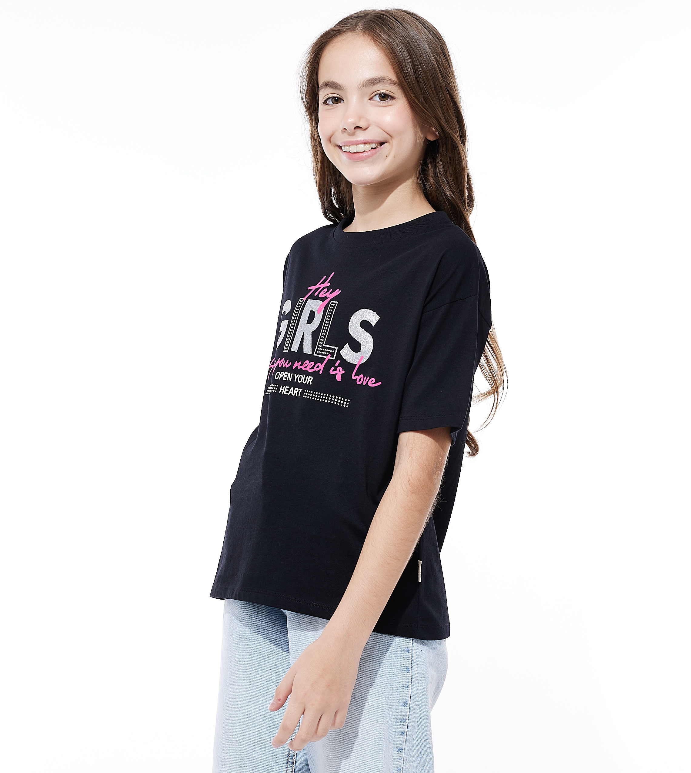 Victor and jane Girls T-shirt - Black
