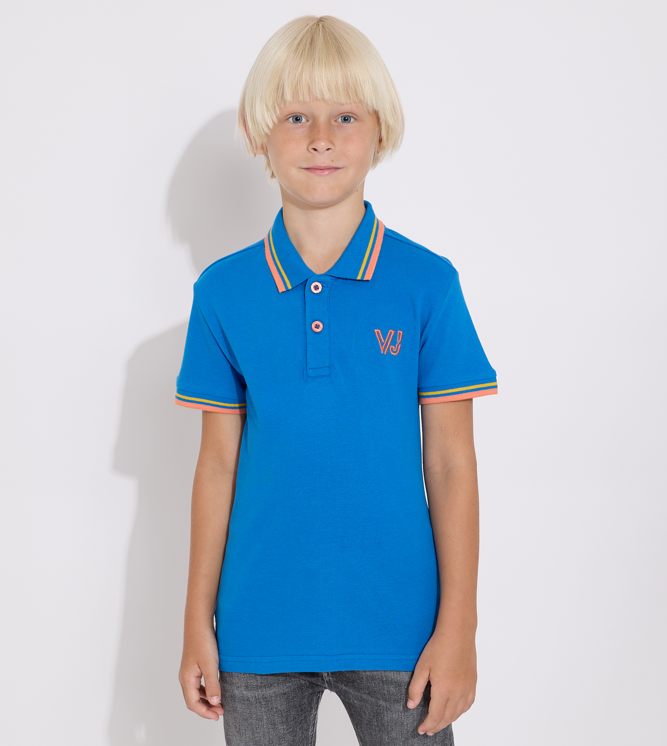 Junior Boys Solid -Polo T-shirt - Blue