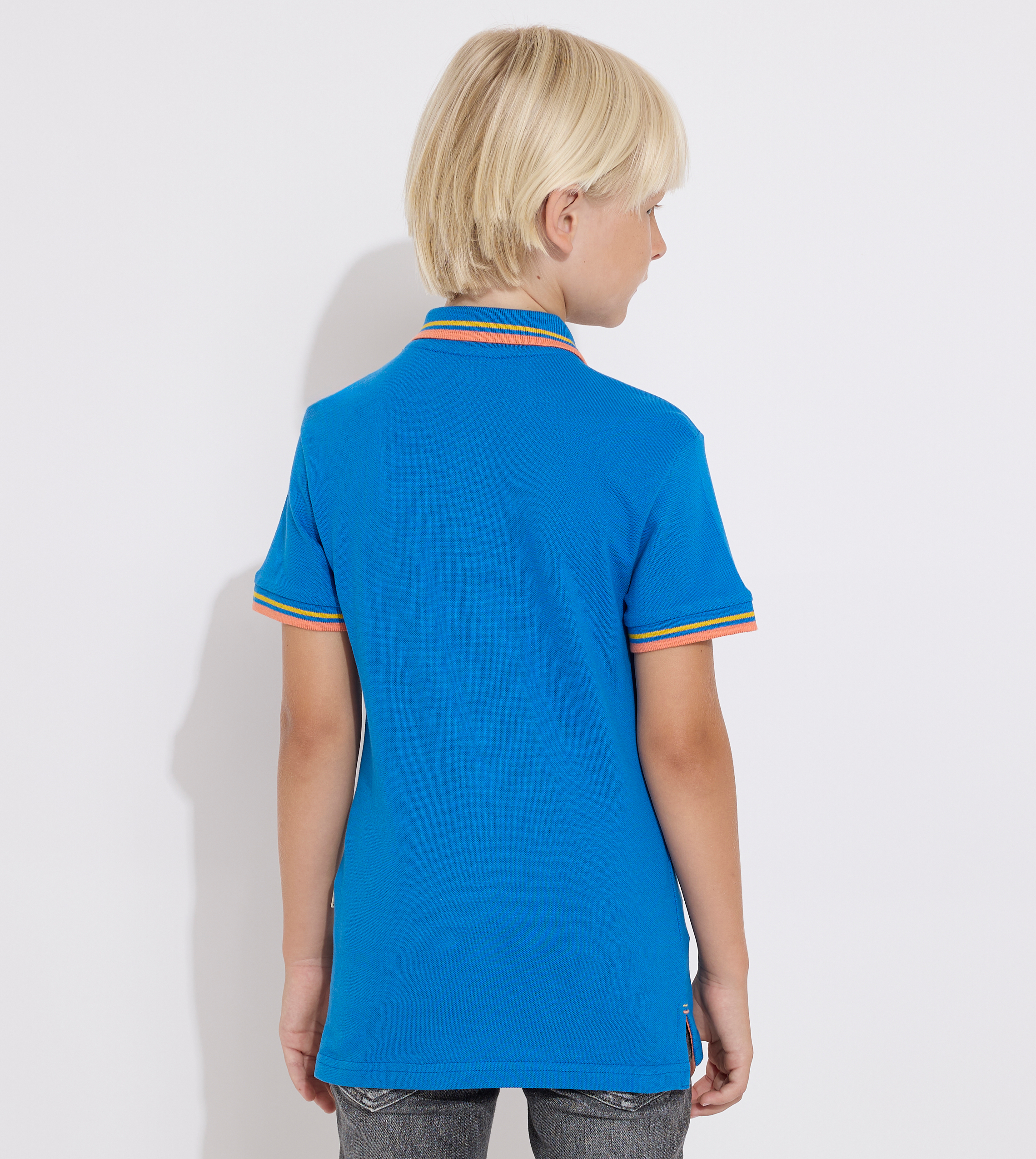 Junior Boys Solid -Polo T-shirt - Blue