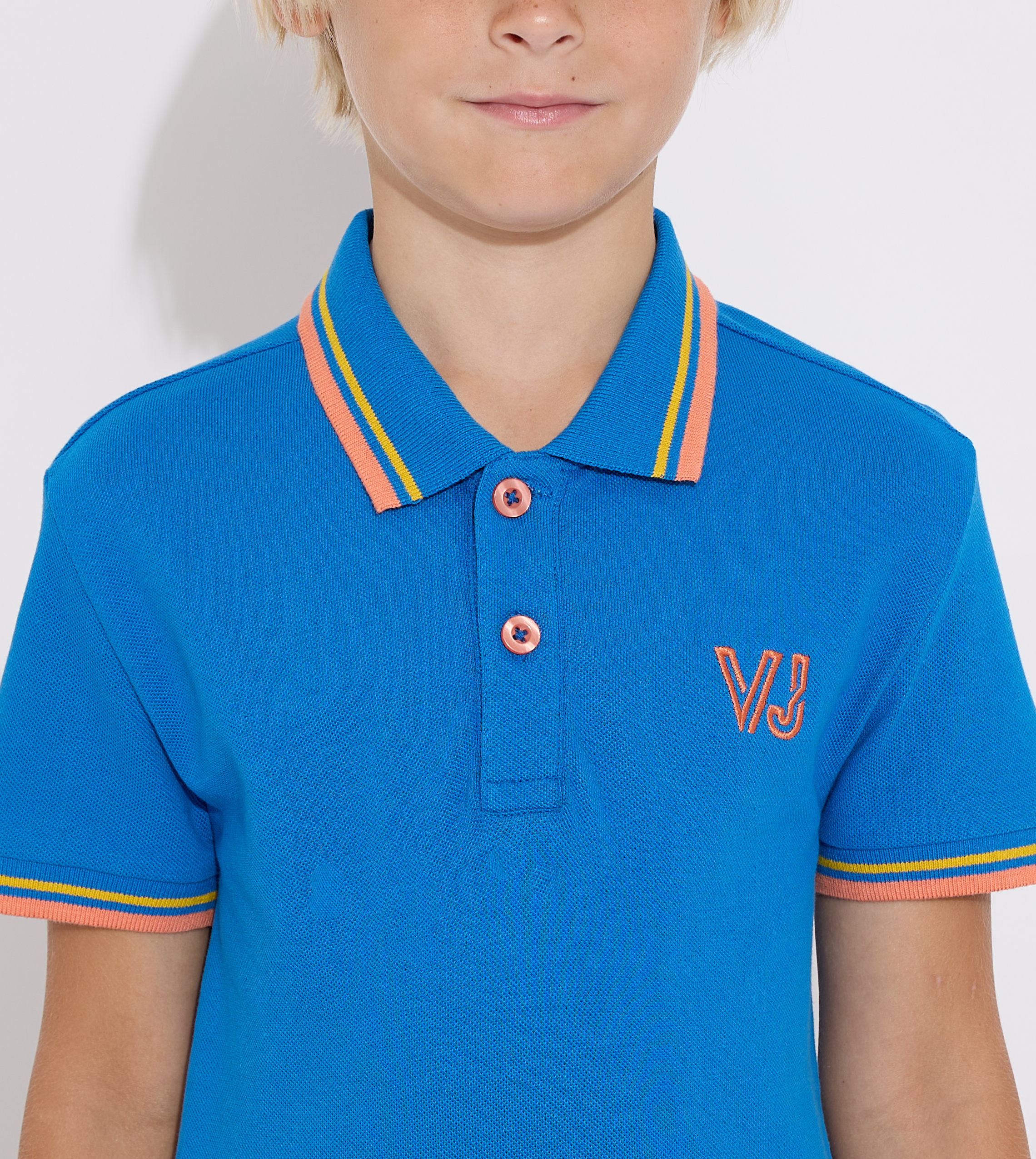 Junior Boys Solid -Polo T-shirt - Blue