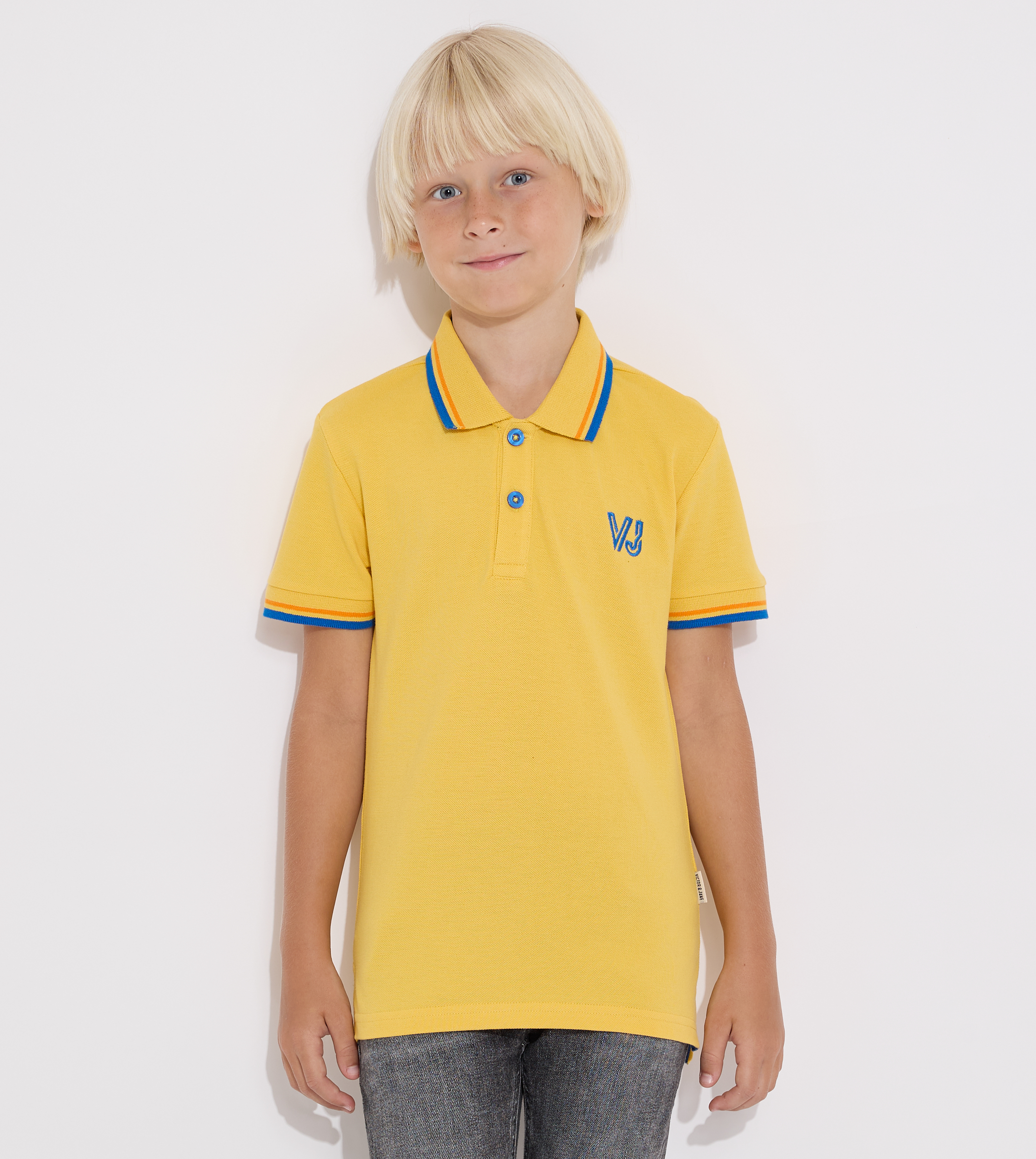 Junior Boys Solid -Polo T-shirt - Yellow