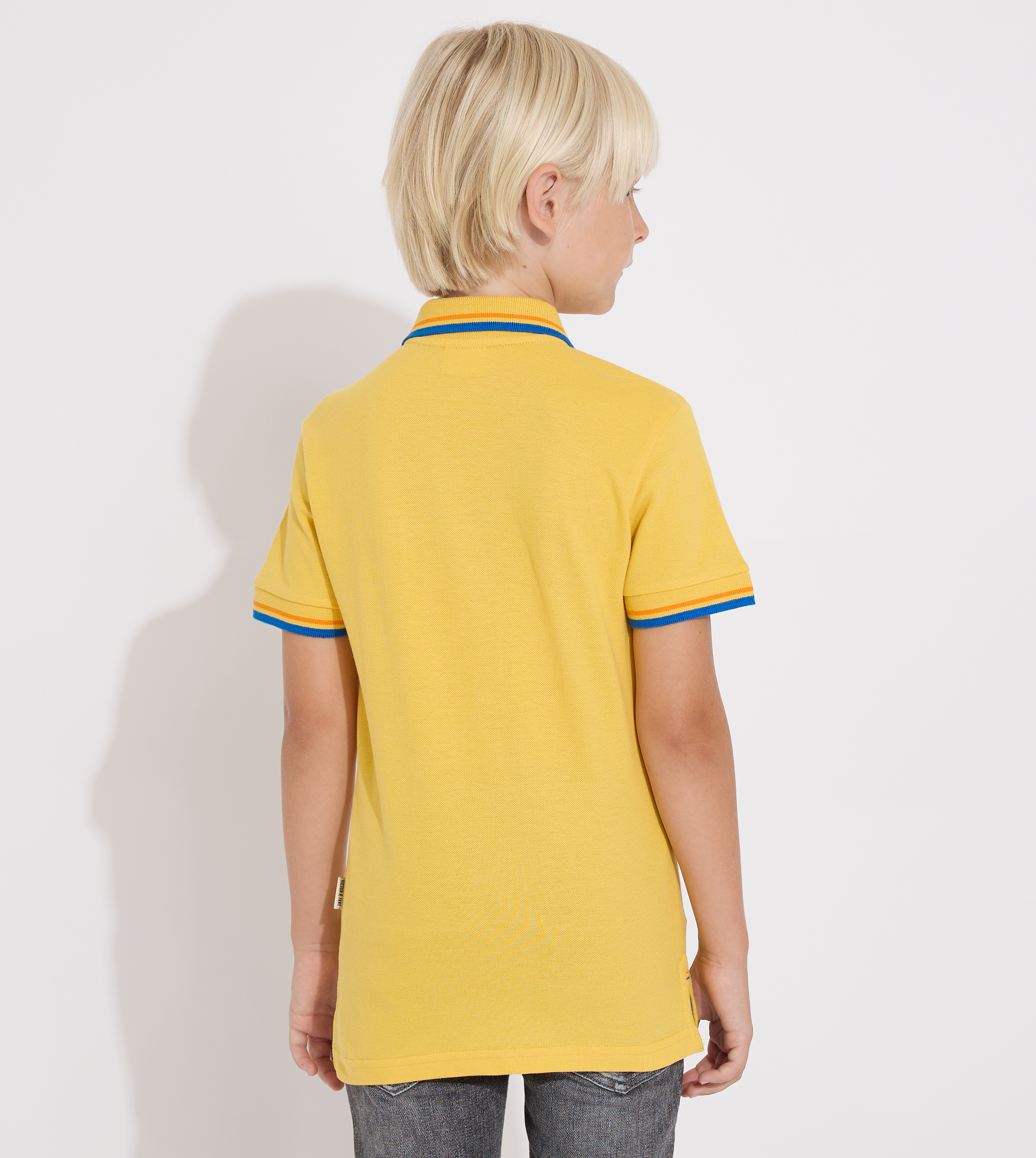 Junior Boys Solid -Polo T-shirt - Yellow