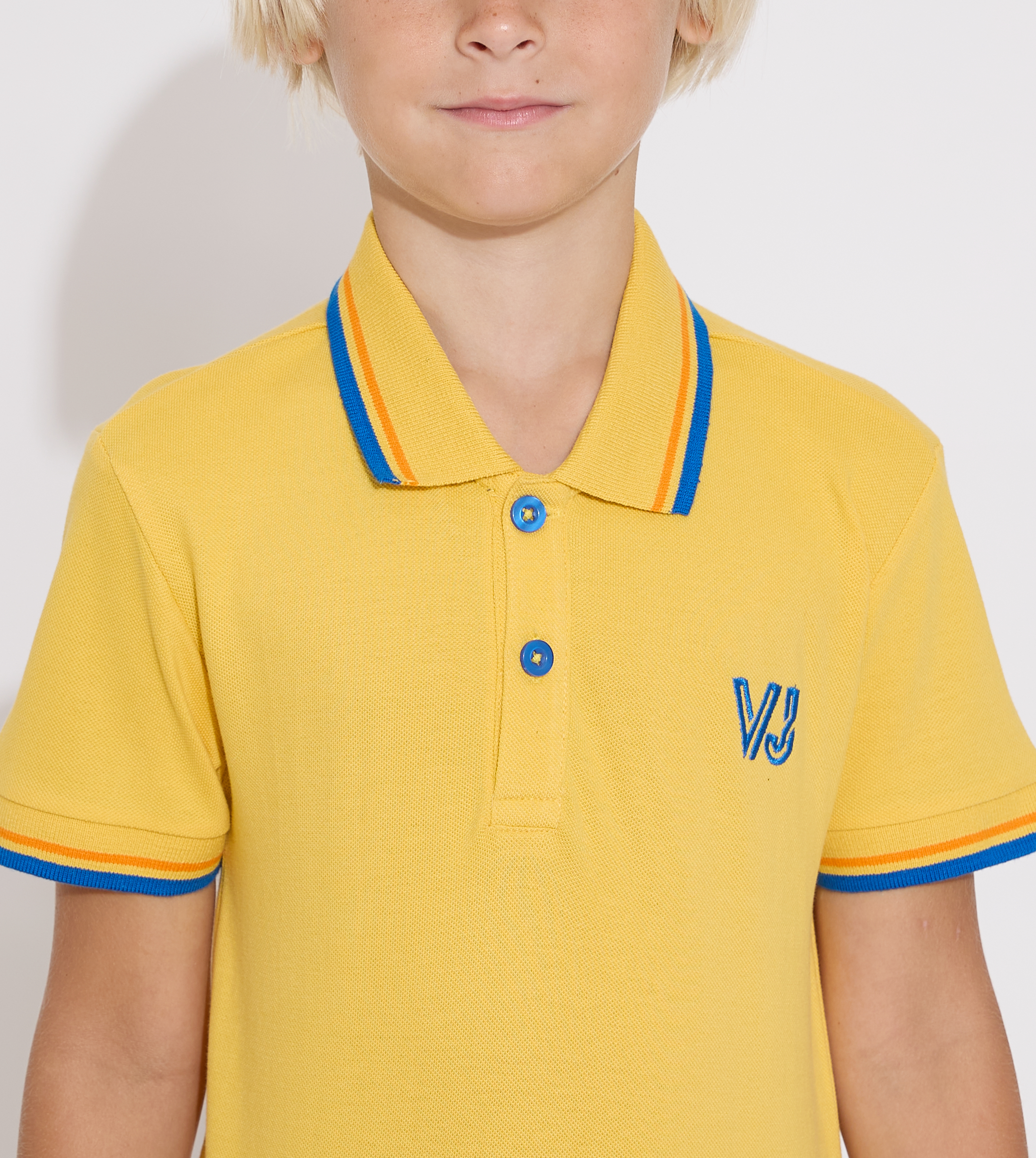 Junior Boys Solid -Polo T-shirt - Yellow