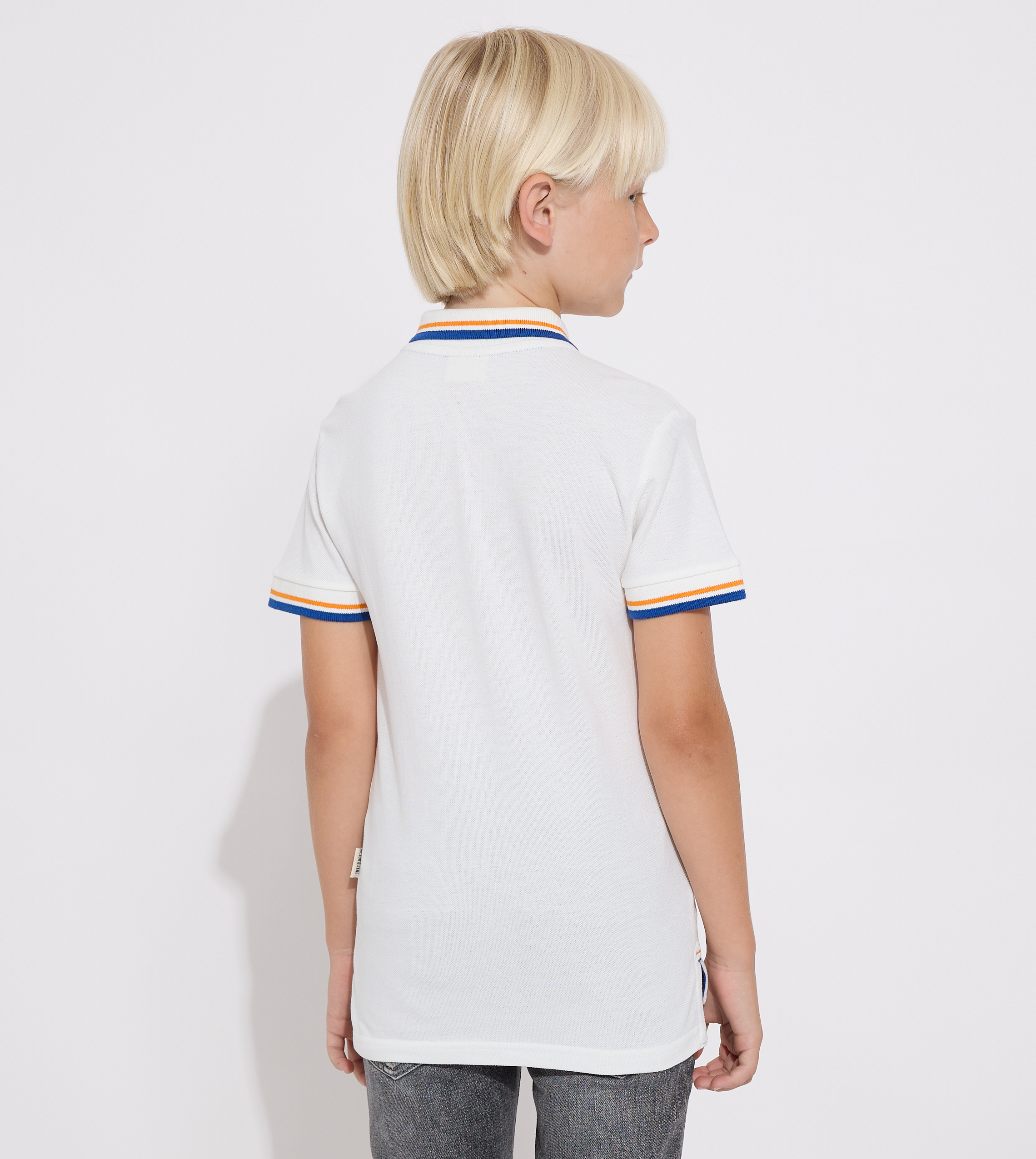 Junior Boys Solid -Polo T-shirt - Off-White